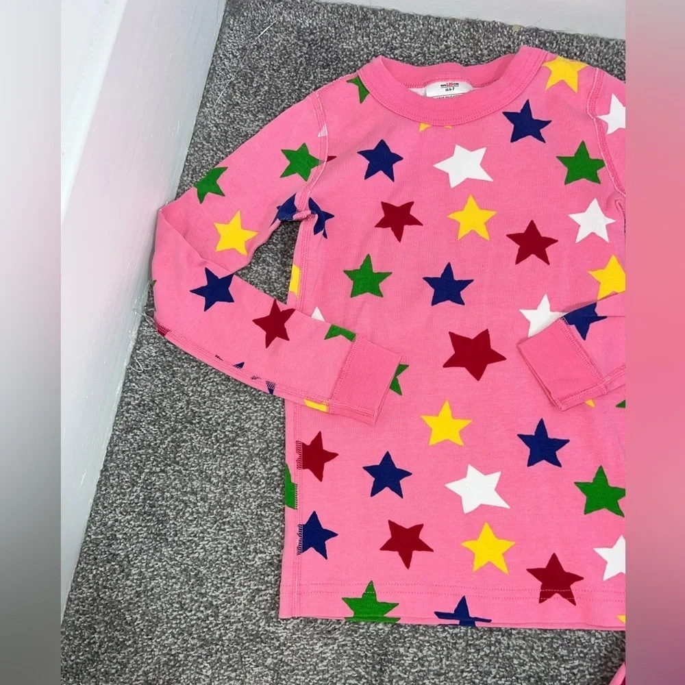 Hanna Andersson Colorful Star Kids Pajamas size 6-7 years